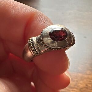 Sundance Elegant Silver and Red Gemstone Ring
